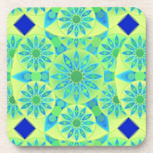 Mandala-Muster, türkis, blau, liengrün Untersetzer