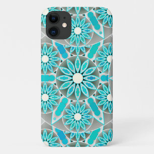 Mandala-Muster, türkis, silbergrau und weiß Case-Mate iPhone Hülle