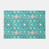 Mandala-Muster, türkis, silbergrau und weiß Fußmatte (Vorderseite)