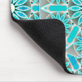 Mandala-Muster, türkis, silbergrau und weiß Mousepad (Ecke)