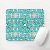 Mandala-Muster, türkis, silbergrau und weiß Mousepad (Mit Mouse)