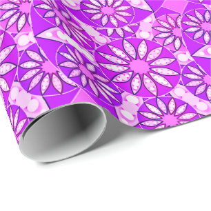 Mandala-Muster, violett, Orchidee und rosa Geschenkpapier