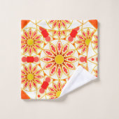 Mandala Muster, Ziegelrot, Rost, Gold Badhandtuch Set (Waschlappen)