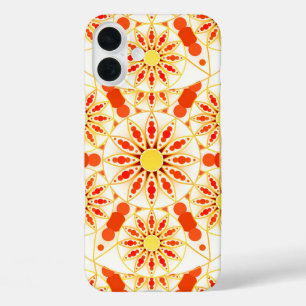 Mandala-Muster, Ziegelrot, Rost, Gold iPhone 16 Plus Hülle