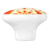 Mandala-Muster, Ziegelrot, Rost, Gold Keramikknauf (Seitenansicht)