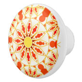 Mandala-Muster, Ziegelrot, Rost, Gold Keramikknauf (Rechts)