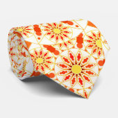 Mandala-Muster, Ziegelrot, Rost, Gold Krawatte (Gerollt)