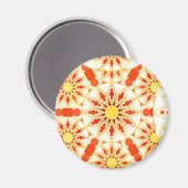 Mandala-Muster, Ziegelrot, Rost, Gold Magnet (Vorderseite/Rückseite)