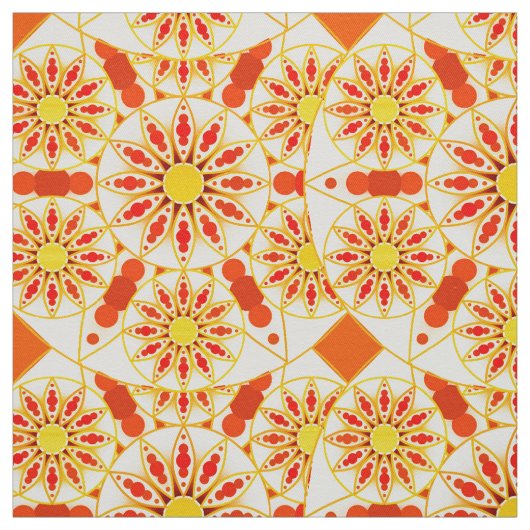 Mandala-Muster, Ziegelrot, Rost, Gold Stoff (Muster)