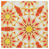Mandala-Muster, Ziegelrot, Rost, Gold Stoff (Nahaufnahme)