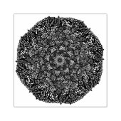 Mandala Nature Floral Bold Blue Floral Geometry  Gummistempel (Prägung)