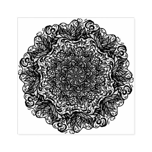 Mandala Nature Floral Gummistempel (Prägung)