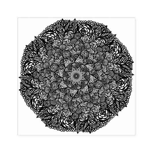 Mandala Nature Floral Gummistempel (Prägung)