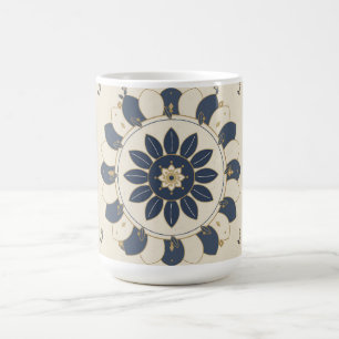 Mandala Navy Creme Tasse Boho Geschenk