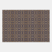 Mandala Navy und Gold Square Geschenkpapier Set (Vorderseite 2)
