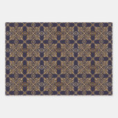 Mandala Navy und Gold Square Geschenkpapier Set (Vorderseite)