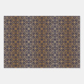 Mandala Navy und Gold Square Geschenkpapier Set (Vorderseite)