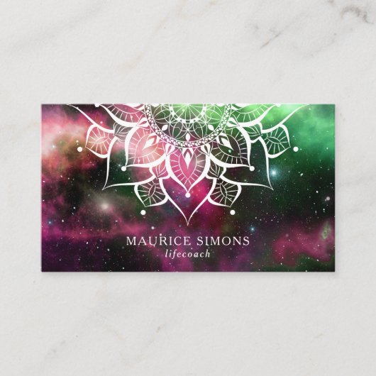 Mandala Nebula Yoga Instructor Yoga Teacher Zen Visitenkarte (Vorderseite)