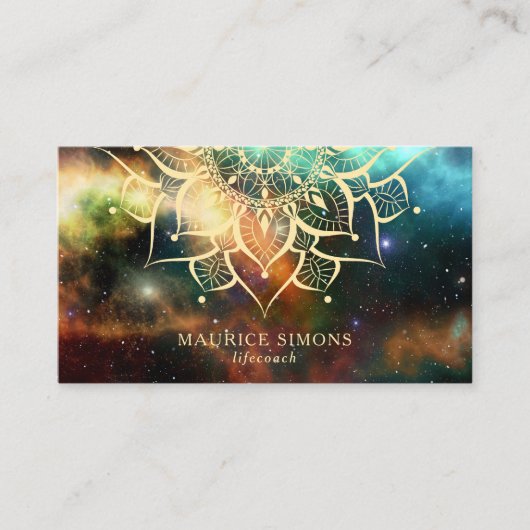 Mandala Nebula Yoga Instructor Yoga Teacher Zen Visitenkarte (Vorderseite)