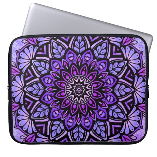 Mandala Neoprene Laptop-Sieb 15 Zoll Laptopschutzhülle (Vorderseite)