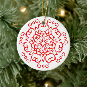 Mandala Niedliche Weihnachten Keramik Ornament