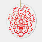 Mandala Niedliche Weihnachten Keramik Ornament (Links)