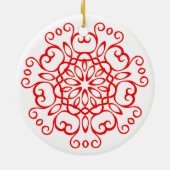 Mandala Niedliche Weihnachten Keramik Ornament (Hinten)