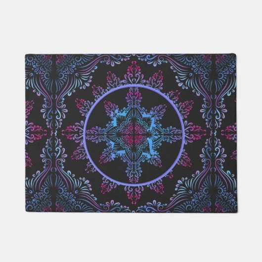 Mandala Night Blume Fußmatte (Vorderseite)