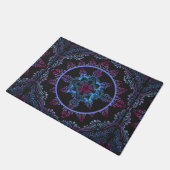 Mandala Night Blume Fußmatte (Schrägansicht)