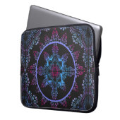 Mandala Night Blume Laptopschutzhülle (Vorderseite Links)