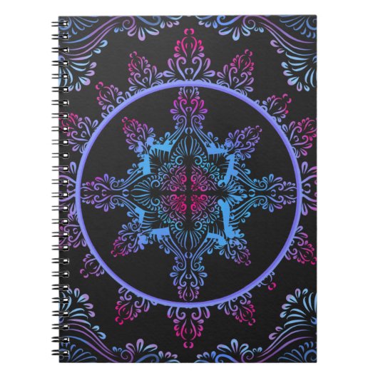 Mandala Night Blume Notizblock (Vorderseite)