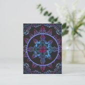 Mandala Night Blume Postkarte (Stehend Vorderseite)