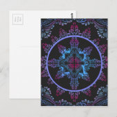 Mandala Night Blume Postkarte (Vorne/Hinten)