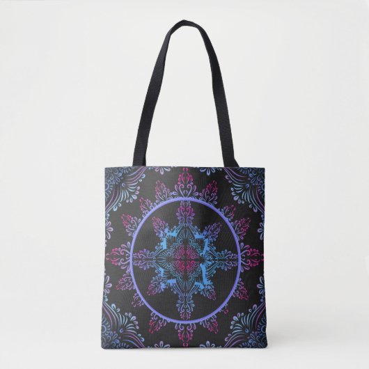 Mandala Night Blume Tasche (Vorderseite)