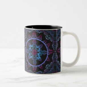 Mandala Night Blume Zweifarbige Tasse