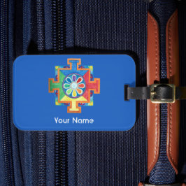 Mandala of Creation Blue Background Gepäckanhänger