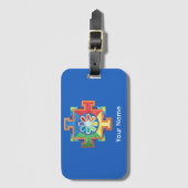 Mandala of Creation Blue Background Gepäckanhänger (Vorderseite Vertikal)