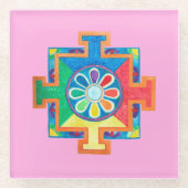 Mandala of Creation Watercolor Glasuntersetzer (Vorderseite)