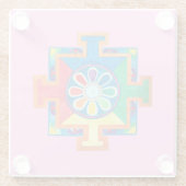 Mandala of Creation Watercolor Glasuntersetzer (Rückseite)