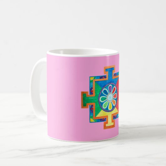 Mandala of Creation Watercolor Kaffeetasse (Vorderseite Links)