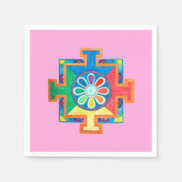 Mandala of Creation Watercolor Serviette