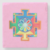 Mandala of Creation Watercolor Steinuntersetzer (Vorderseite)