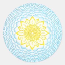 Mandala of Protection Blue Yellow Geometrie Runder Aufkleber