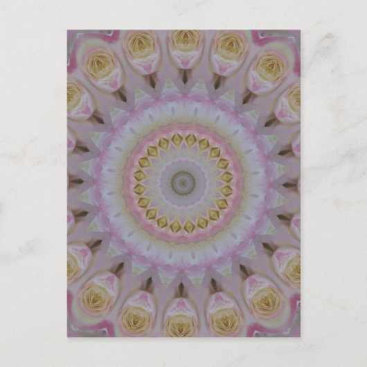 Mandala of Yellow Roses Postkarte (Vorderseite)