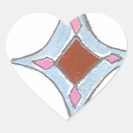 Mandala Ölgemälde Kunst drucken Herz-Aufkleber (Vorderseite)