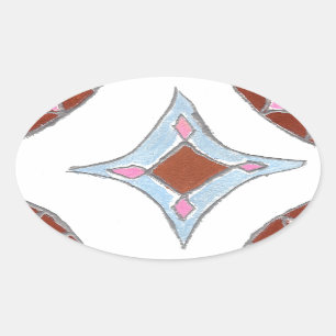 Mandala Ölgemälde Kunst drucken Ovaler Aufkleber