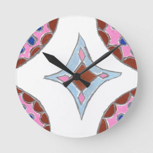 Mandala-Ölgemälde-Kunstprint Runde Wanduhr