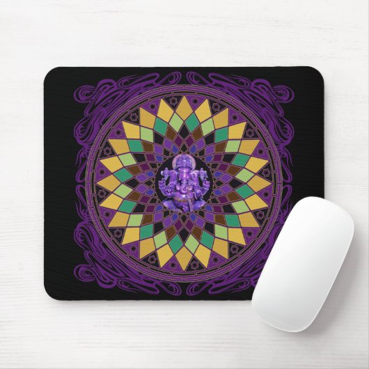 Mandala OM Ganesh Mousepad (Mit Mouse)