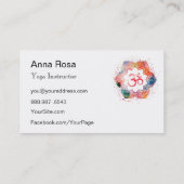 *~* Mandala Om OM Lotus YogaTeacher Instructor Visitenkarte (Rückseite)