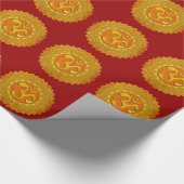 Mandala OM - orange Geschenkpapier (Ecke)